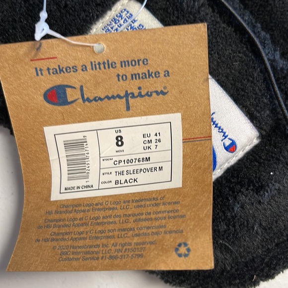 Champion Black Slippers with Bag NWT - Picture 2 of 3